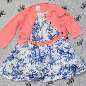 Baby Girl Floral Dress & Sweater Set